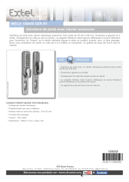 WECA 109059 SER.R1 Garniture de porte avec clavier autonome