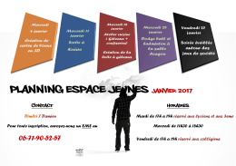 Planning des mercredis du mois de janvier
