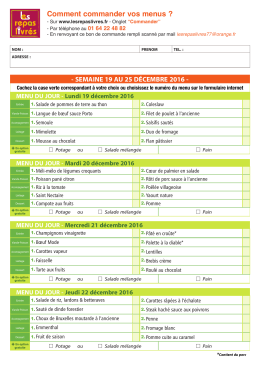 Menus 19 au 25 déc.