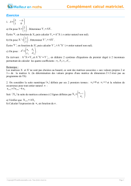 Complément calcul matriciel.