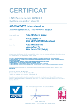 certificat - Altrad Balliauw