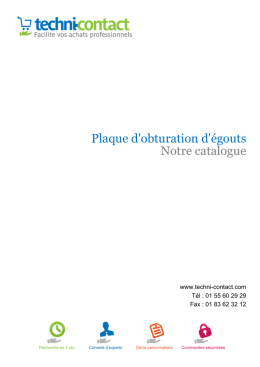 Plaque d`obturation d`égouts Notre catalogue - Techni