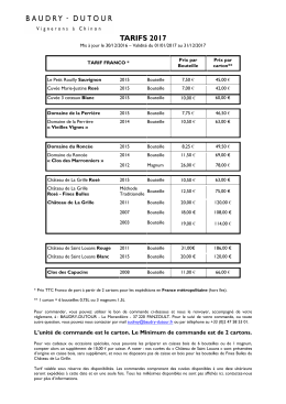 Tarifs et bon de commande