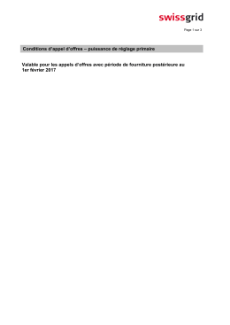 Valable pour les appels d`offres avec période de