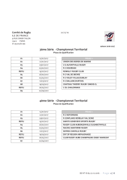 3ème Série - Championnat Territorial 4ème Série