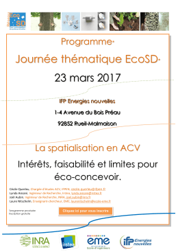 Programme des Journées Thématiques EcoSD