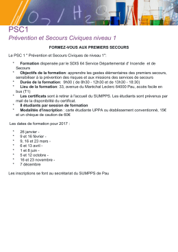 Prévention et Secours Civiques niveau 1