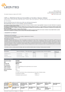 7.40% pa Multi Barrier Reverse Convertible sur Carrefour