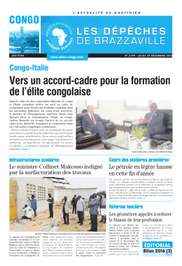 Vers un accord-cadre pour la formation de l`&eacute;lite congolaise