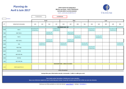 Planning de Avril à Juin 2017