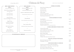 Menus à la Carte - Château de Pizay