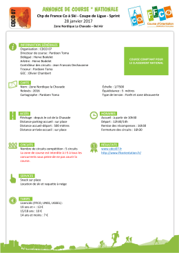 Annonce de course - F&eacute;d&eacute;ration Fran&ccedil;aise de Course d`Orientation