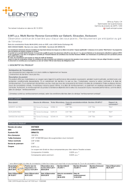 8.00% pa Multi Barrier Reverse Convertible sur Geberit