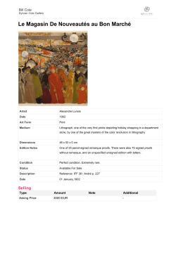 Le Magasin De Nouveaut&eacute;s au Bon March&eacute;