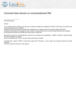 Comment faire devant un commandement RSi