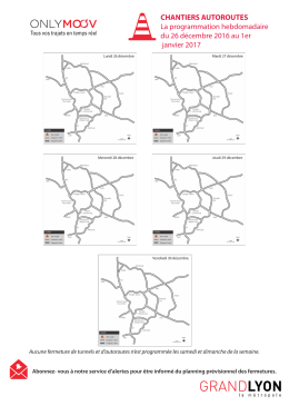 CHANTIERS AUTOROUTES La programmation
