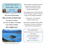 Flyer SFHA &agrave; Paris 10 x 20 cm - Fraternelle des Hautes