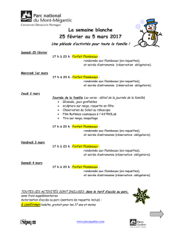 Semaine Blanche - Astrolab du parc national du Mont