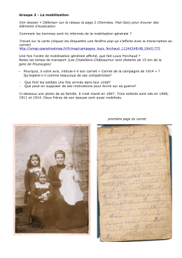 Groupe 3 - La mobilisation Voir dossier &laquo; D&eacute;fense&raquo; sur le r&eacute;seau la