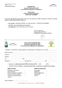 Bulletin d`inscription