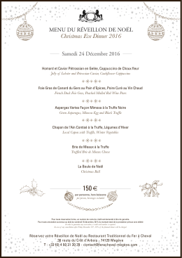 Menu du Réveillon de Noël