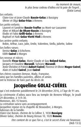 Jacqueline GOLAZ-CUÉREL