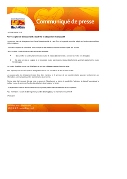 Nouveau plan de d&eacute;neigement : r&eacute;activit&eacute; et adaptation