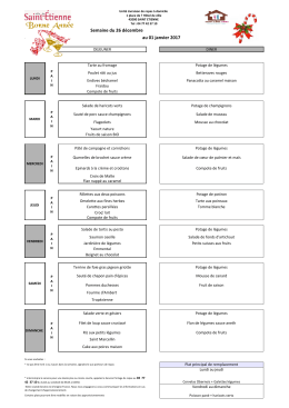 Menu 26 dec au 1er janv - Saint