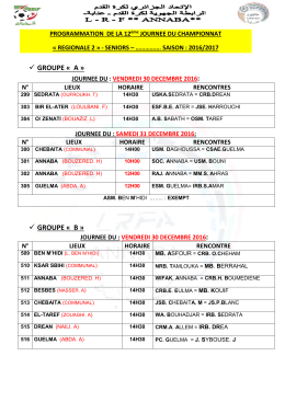 GROUPE « A » GROUPE « B »