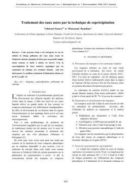 Traitement des eaux us&eacute;es par la technique de copr&eacute;cipitation