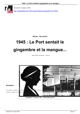 1945 : Le Port sentait le gingembre et la mangue