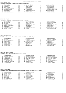 VINCENNES LE DIMANCHE 01 JANVIER 2017 1 PRIX