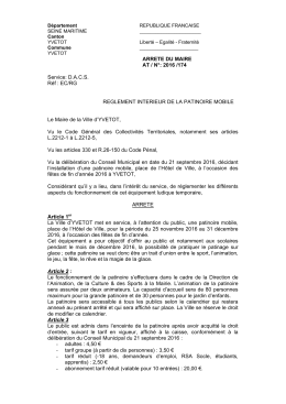 ARRETE DU MAIRE AT / N&deg;: 2016 /174 Service: DACS R&eacute;f