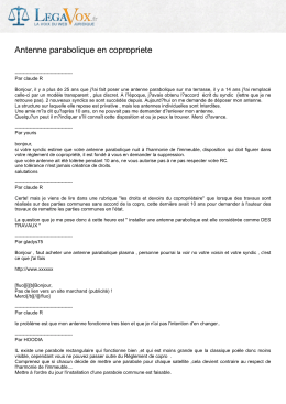 Antenne parabolique en copropriete