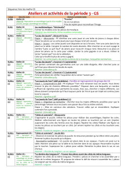 Ateliers et activités de la période 3