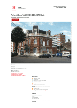 Fiche r&eacute;sidence VALENCIENNES L.DE FIEUZAL