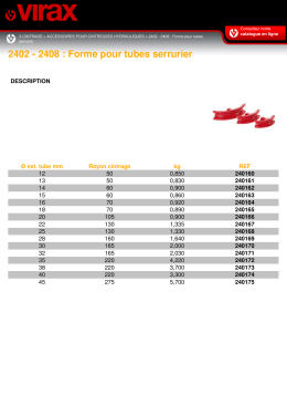 2402 - 2408 : Forme pour tubes serrurier