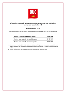 AGE Information relative au nombre de droits de vote etd