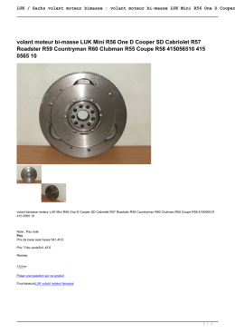 volant moteur bi-masse LUK Mini R56 One D Cooper SD Cabriolet