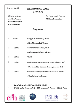 Programme Journ&eacute;e P. Braunstein - CRH