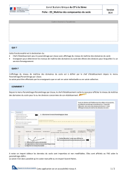 Livret Scolaire Unique du CP à la 3ème Fiche