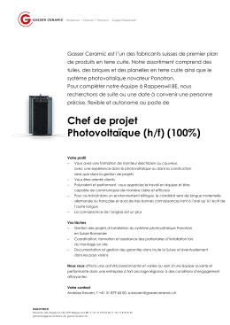 Chef de projet Photovoltaïque (h/f) (100%)