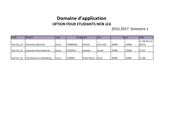 Options domaine d`application pour étudiants non LEA