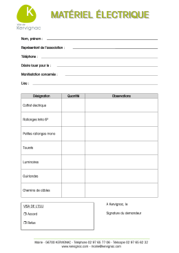 Nom, prénom : Représentant de l`association : Téléphone : Désire