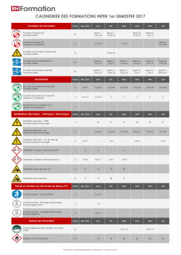 CALENDRIER DES FORMATIONS INTER 1er