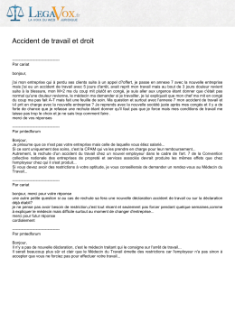 Accident de travail et droit