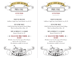 PRIX FIXE - Petit Louis Bistro