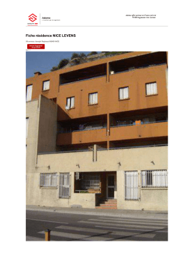 Fiche r&eacute;sidence NICE LEVENS