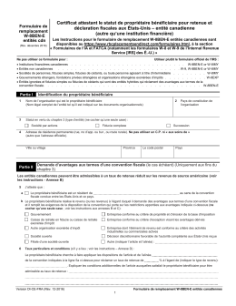 Formulaire de remplacement W-8BEN-E