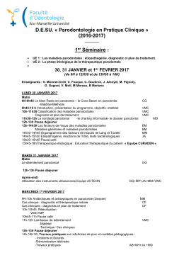 (2016-2017) 1er S&eacute;minaire